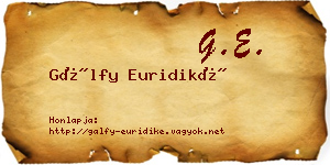Gálfy Euridiké névjegykártya
